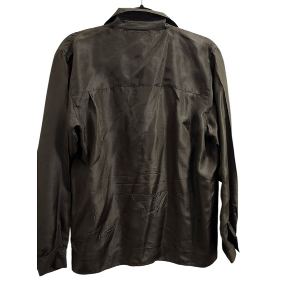 Petite Sophisticate Women's Long Sleeve 100% Silk Blouse, Split Hem, size M - Picture 4 of 9